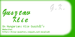 gusztav klie business card
